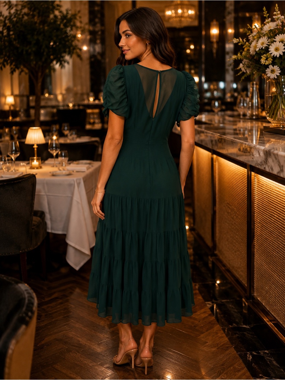 Reformation Forest Green Midi Dress - Picture 9 of 9